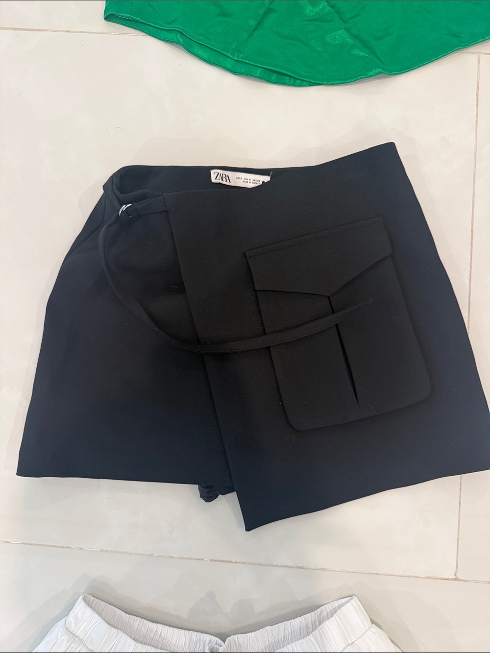 Zara Black Women's Skort with Front Flap Pocket